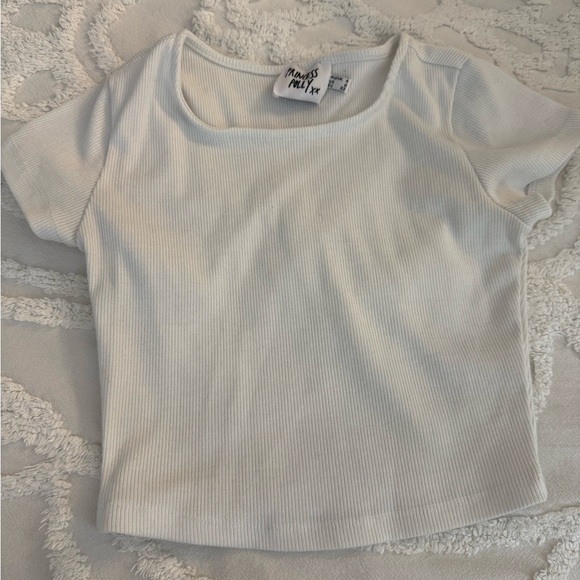 Princess Polly Tops - Princess Polly Cream Ribbed Tee